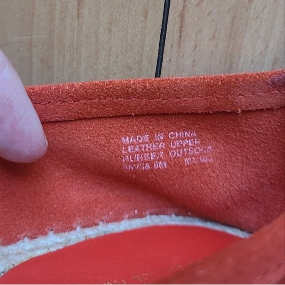Michael Kors espadrilles suede red orange size 8